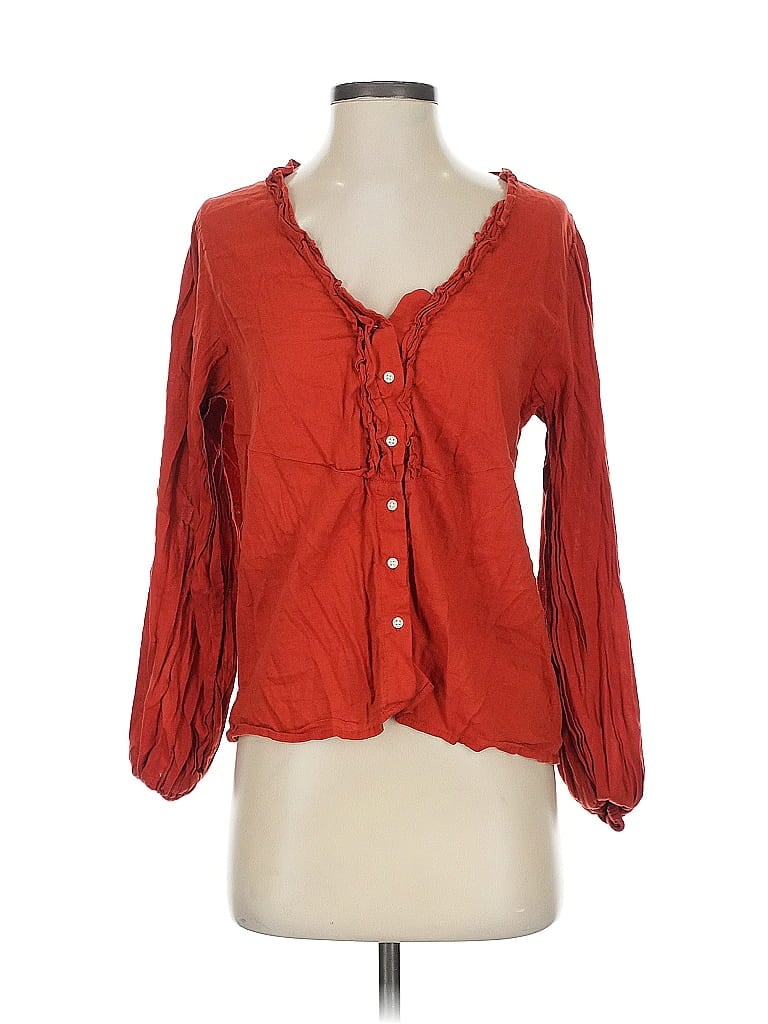 Pre-owned Old Navy 3/4 Sleeve Blouse In Red