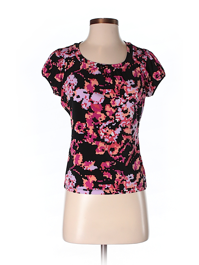 Worthington Print Black Short Sleeve Blouse Size S (Petite) - 85% off ...