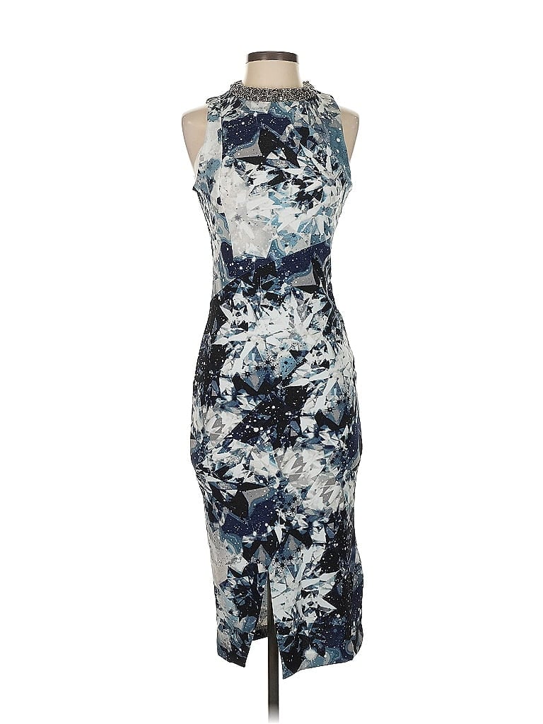 Diane von Furstenberg Print Blue Cocktail Dress Size 2 - photo 1