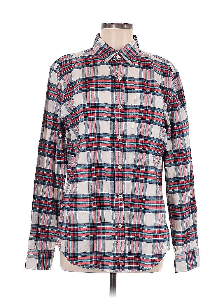 Pre-owned American Eagle Outfitters Long Sleeve Button Down Shirt In Red