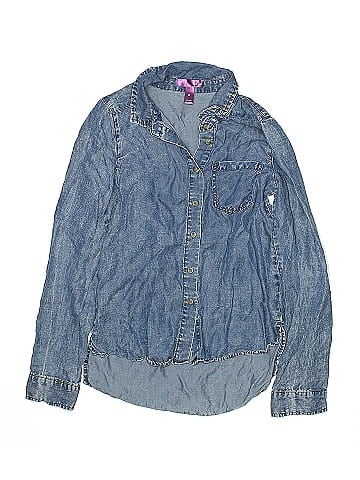 Aqua Long Sleeve Button-Down Shirt (view 1)