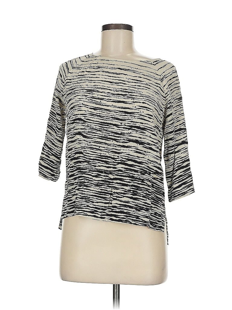 Pre-owned Vince 3/4 Sleeve Top Gray Boatneck Tops