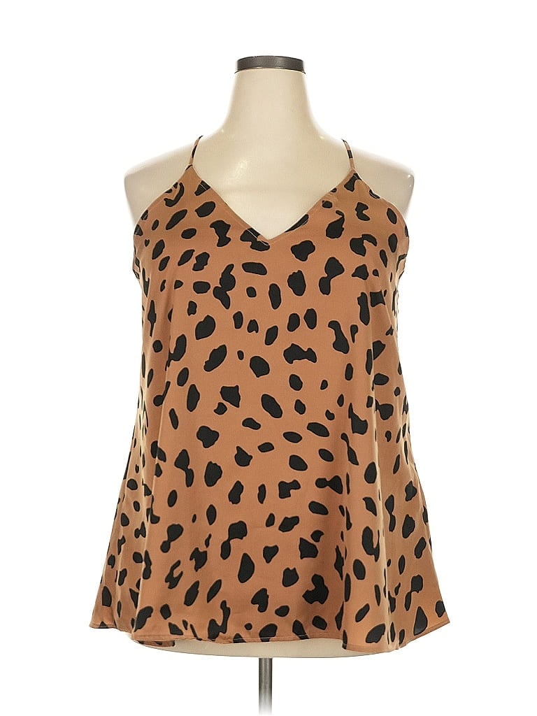 Meritt 100% Polyester Brown Sleeveless Blouse Size 2X - photo 1