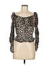 Topshop 100% Polyester Brown Long Sleeve Blouse Size 6 - photo 1