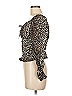 Topshop 100% Polyester Brown Long Sleeve Blouse Size 6 - photo 5