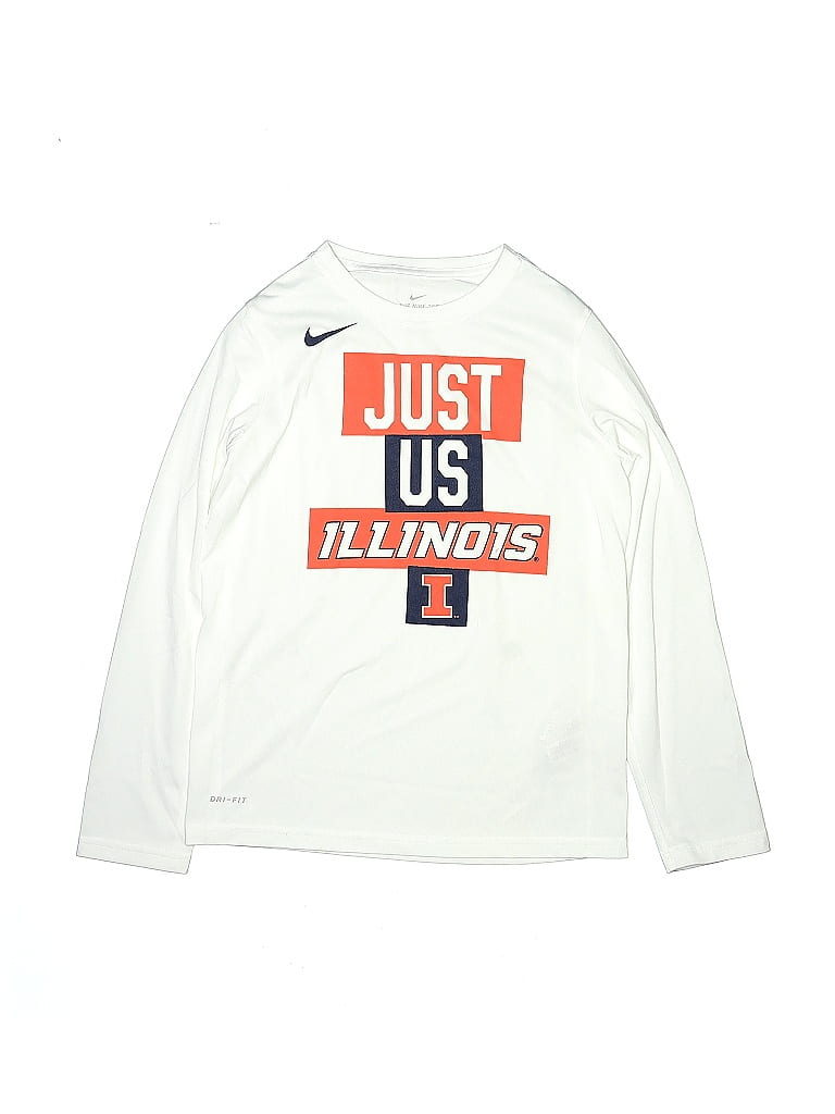 Nike 100% Polyester Ivory White Long Sleeve T-Shirt Size M (big kids) - photo 1