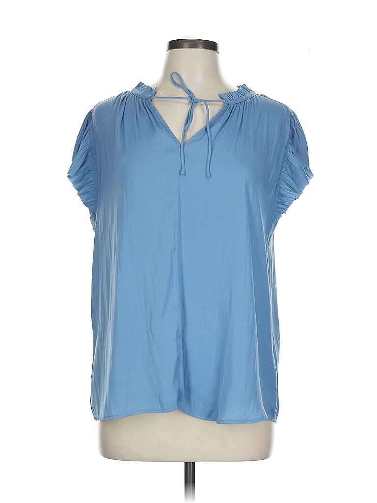 Pre-owned Assorted Brands Short Sleeve Blouse In Blue