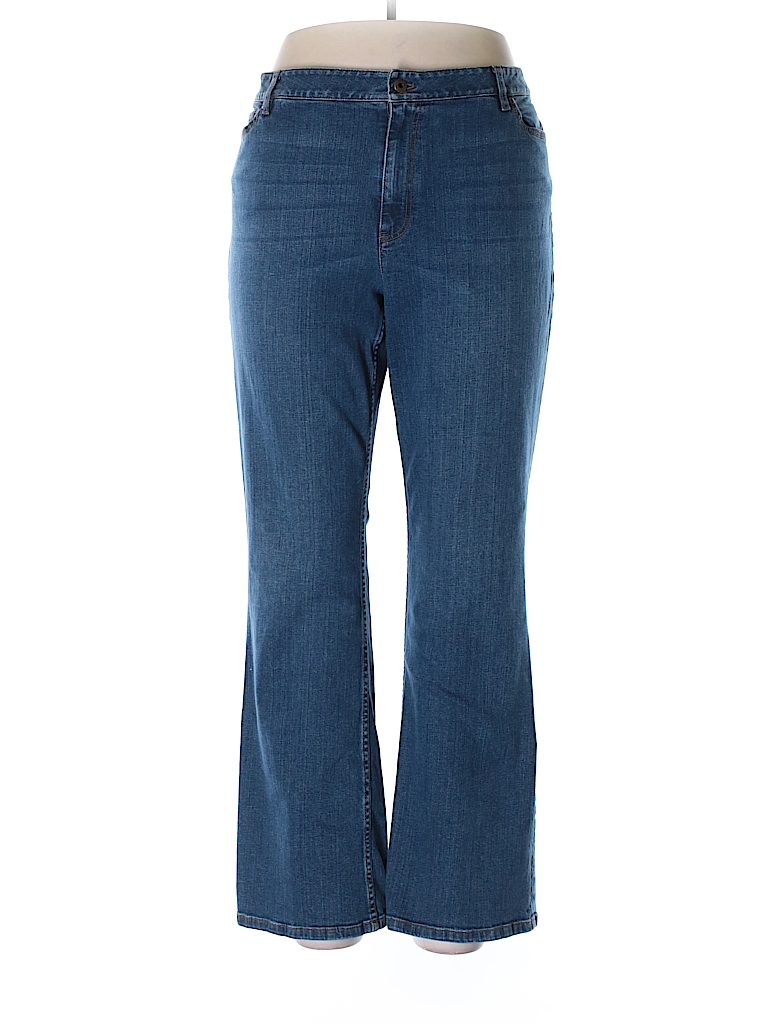 J.jill 100% Cotton Solid Dark Blue Jeans Size 18 (Plus) - 74% off | thredUP