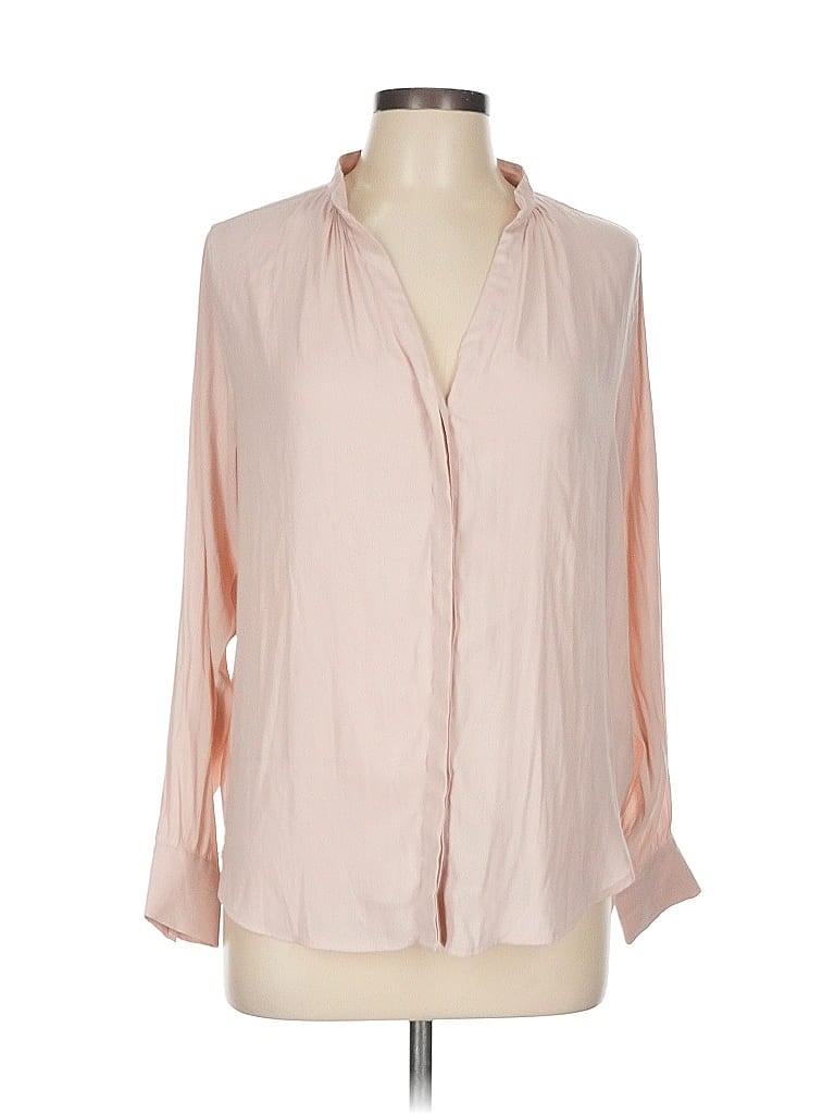 Pre-owned H&m Long Sleeve Blouse In Pink