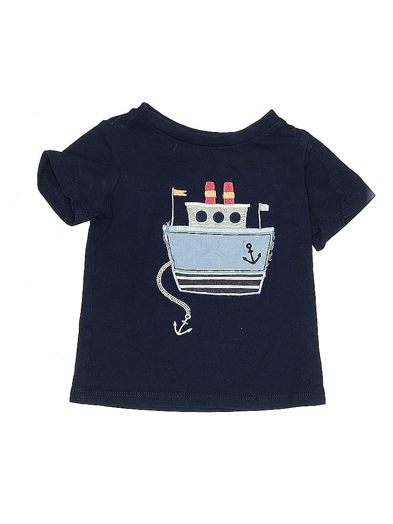 First Impressions 100% Cotton Blue Short Sleeve T-Shirt Size 3-6 mo - photo 1