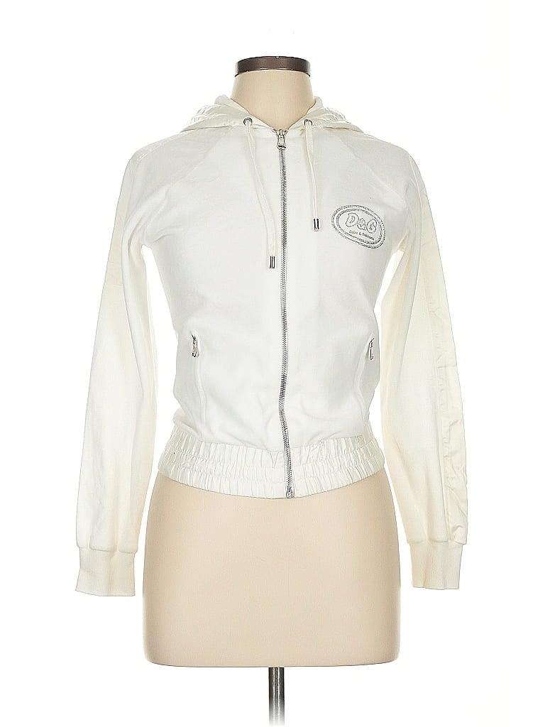 D&G Dolce & Gabbana White Zip Up Hoodie Size S - photo 1