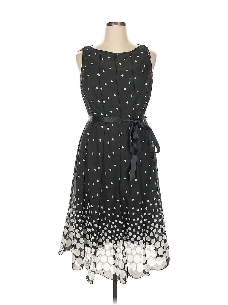 DressBarn 100% Polyester Polka Dots Black Cocktail Dress Size 16 - photo 1