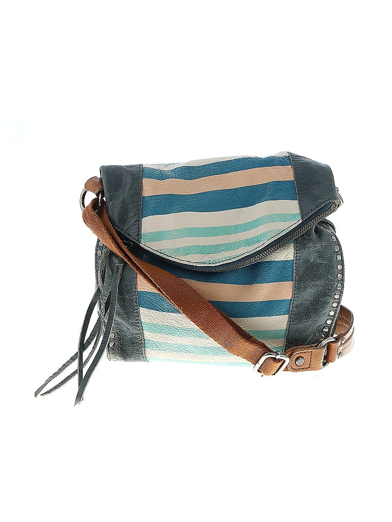The Sak 100% Leather Stripes Teal Blue Leather Shoulder Bag One size - photo 1