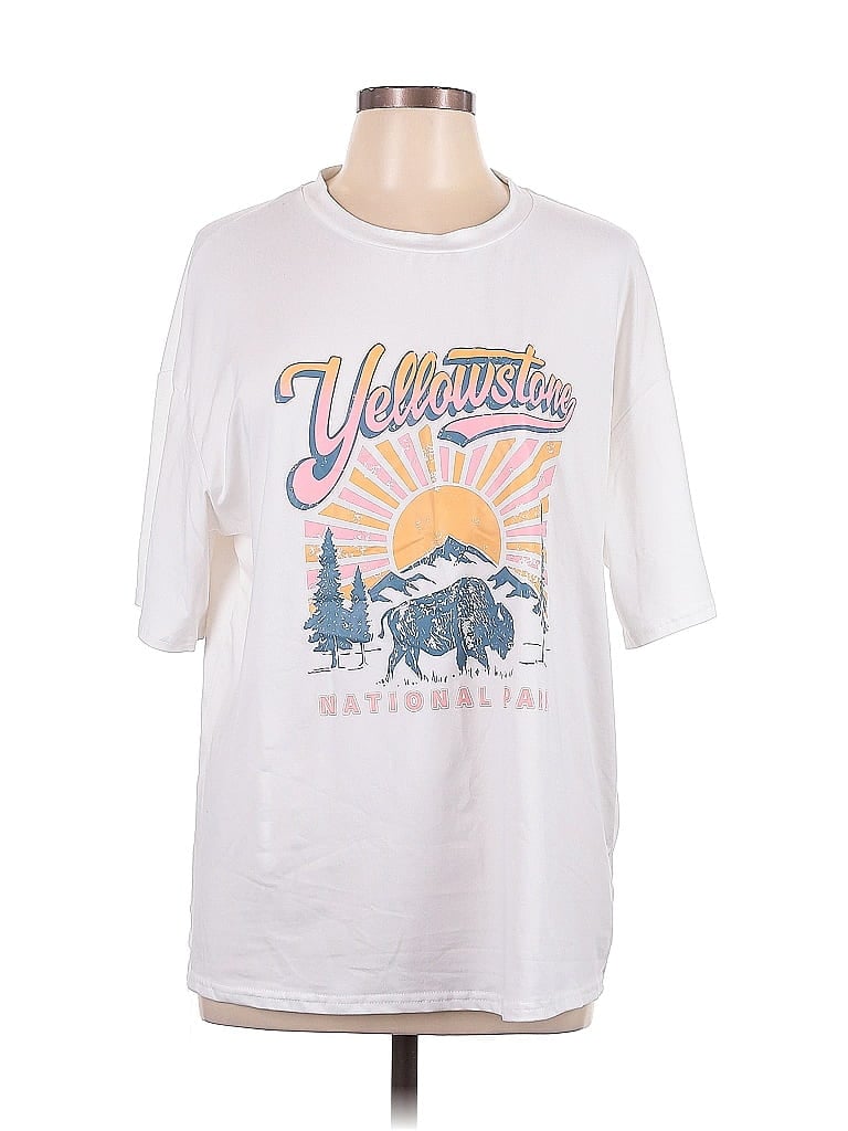 Unbranded White Ivory Short Sleeve T-Shirt Size 1X (Plus) - 60% off