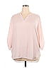 Chaus 100% Polyester Pink 3/4 Sleeve Blouse Size 2X - photo 1