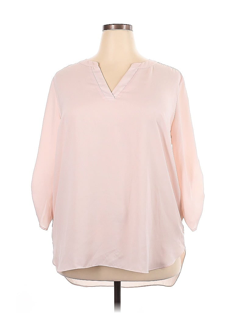 Chaus 100% Polyester Pink 3/4 Sleeve Blouse Size 2X - photo 1
