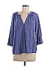 Joie 100% Silk Blue 3/4 Sleeve Silk Top Size M - photo 1