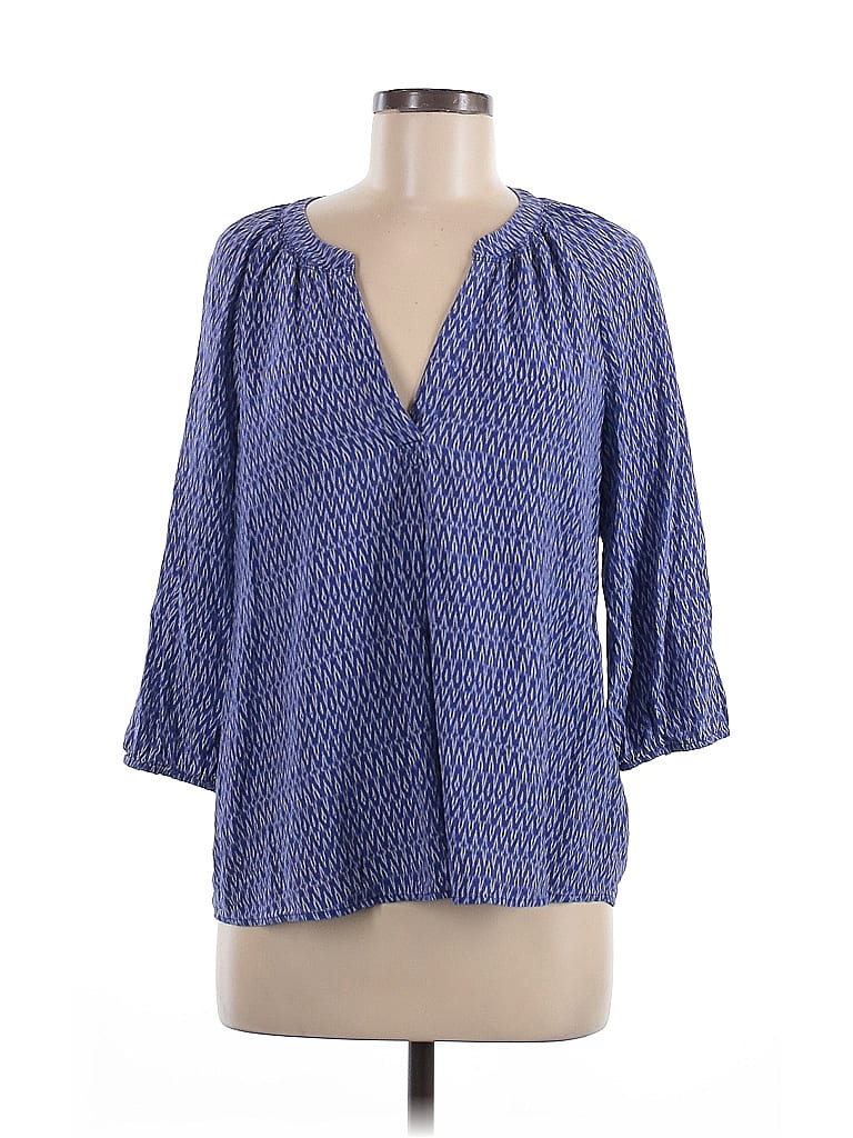 Joie 100% Silk Blue 3/4 Sleeve Silk Top Size M - photo 1