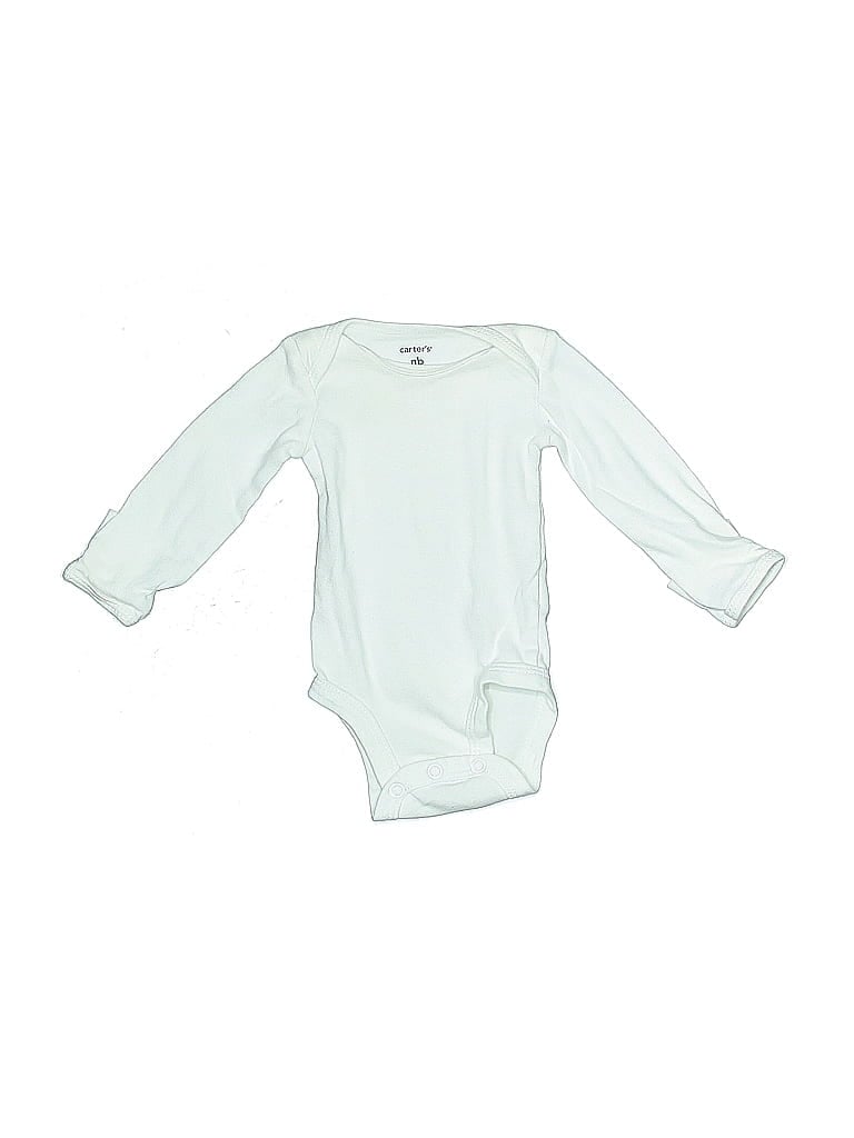 CARTER'S Pre-owned Babies' Long Sleeve Onesie In White