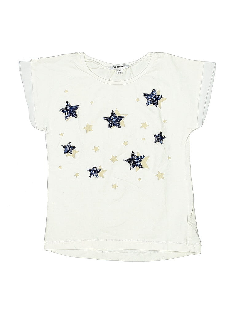 3Pommes Stars Ivory Short Sleeve Top Size 5 (big kids) - photo 1