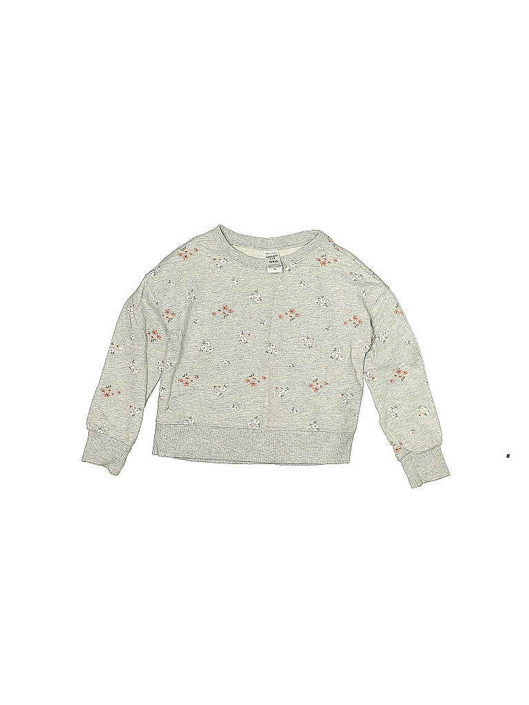 Carter's 100% Cotton Floral Silver Sweatshirt Size 4T - photo 1