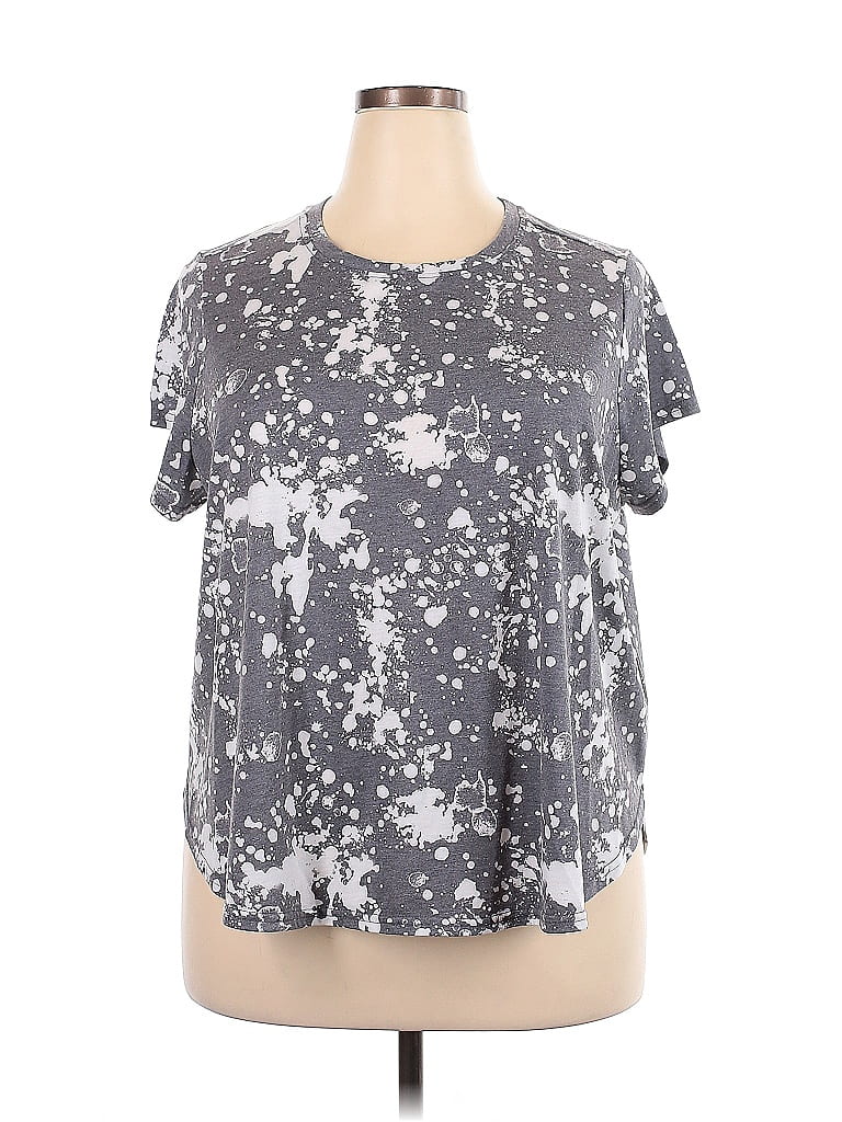 Terra & Sky Floral Gray Short Sleeve T-Shirt Size 2X - photo 1
