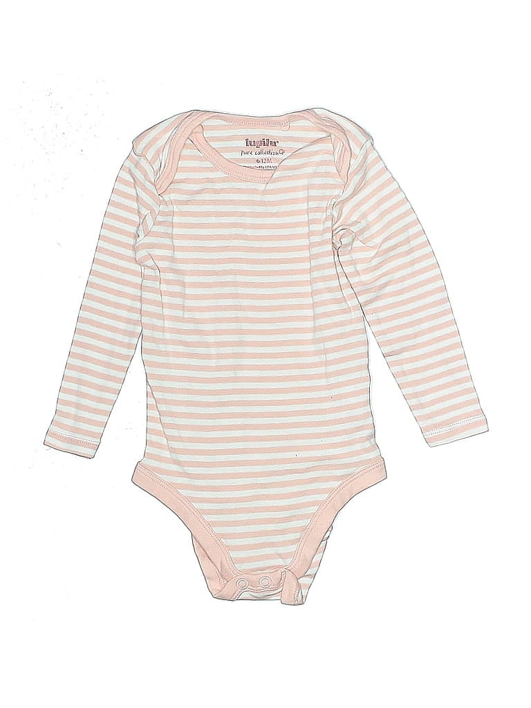 Lupilu 100% Cotton Stripes Ivory Long Sleeve Onesie Size 6-12 mo - photo 1