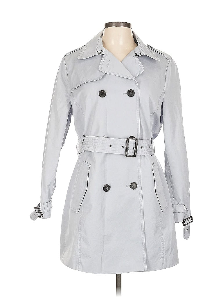 Esprit 100% Cotton Gray Trenchcoat Size 12 - photo 1