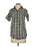 Madewell Checkered-gingham Black Short Sleeve Button-Down Shirt Size XXS - photo 1