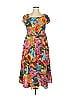 Terra & Sky 100% Viscose Tropical Orange Cocktail Dress Size 2X - photo 1