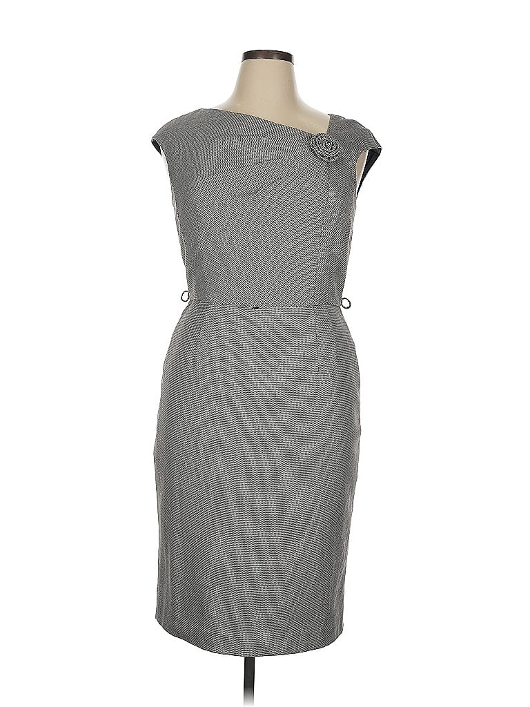 Jones Studio Houndstooth Gray Cocktail Dress Size 14 - photo 1