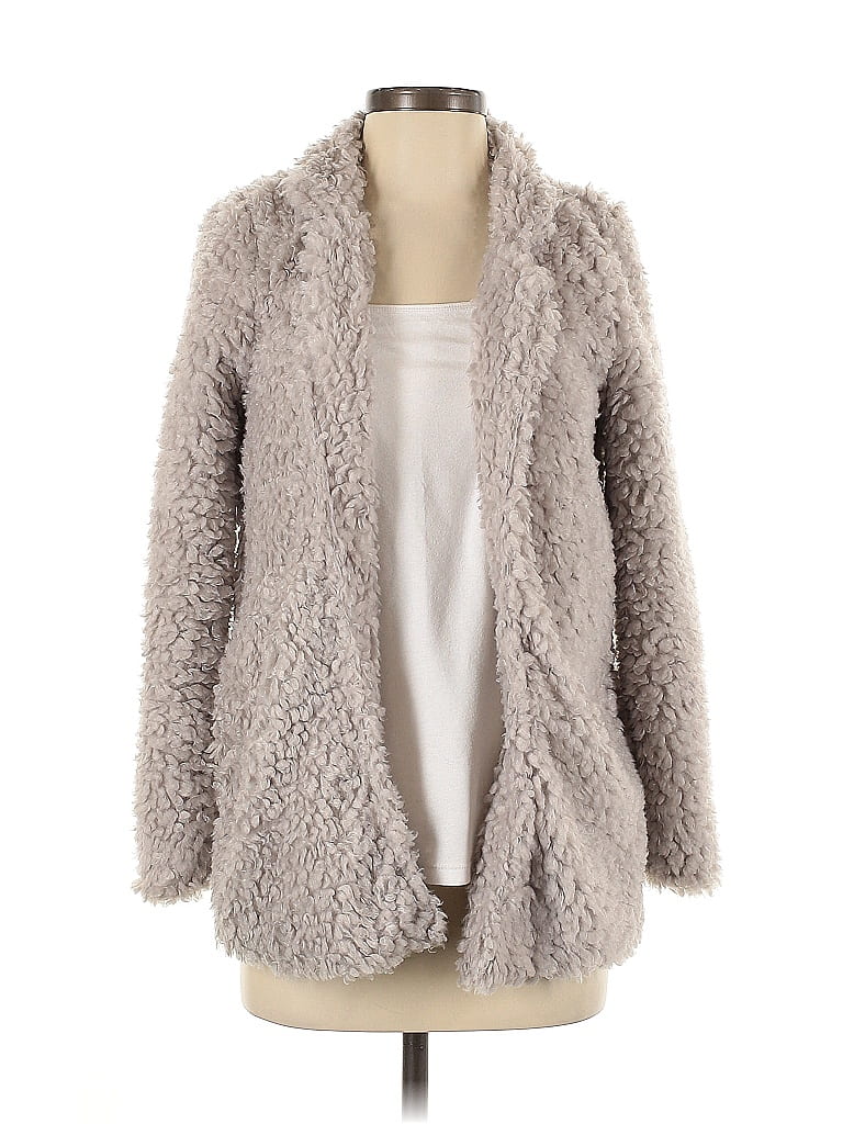 Bishop + Young 100% Polyester Gray Faux Fur Jacket Size XS - photo 1