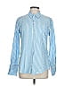 Nili Lotan 100% Cotton Stripes Blue Long Sleeve Button-Down Shirt Size L - photo 1
