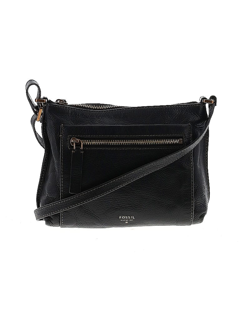 Fossil 100% Leather Black Leather Crossbody Bag One size - photo 1