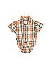 Wrangler Jeans Co Plaid Orange Short Sleeve Onesie 0-3 MO / 3 MO - photo 1