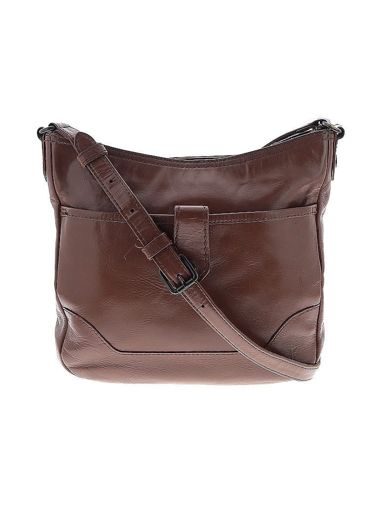 FRYE 100% Leather Solid Brown Leather Crossbody Bag One size - photo 1