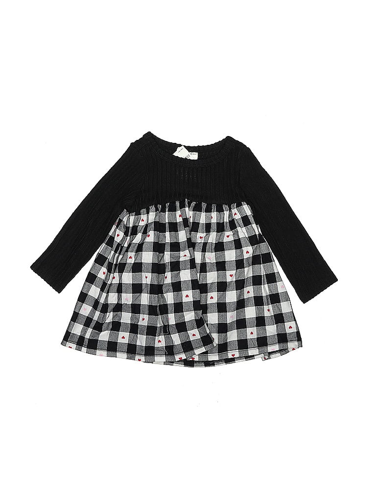 First Impressions Checkered-gingham Black Dress Size 6-9 mo - photo 1