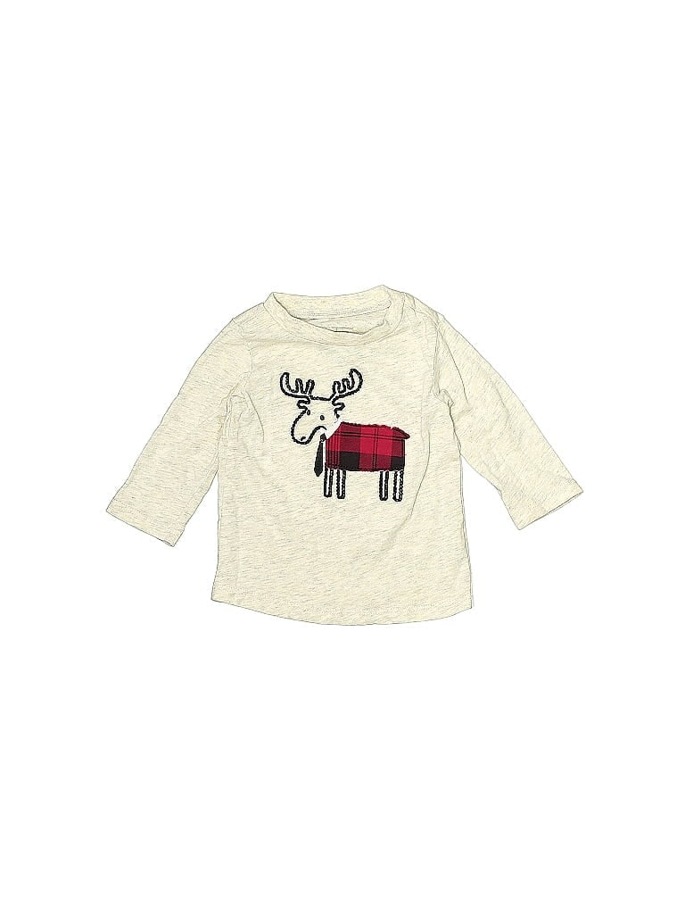 First Impressions Ivory Long Sleeve T-Shirt Size 3-6 mo - photo 1