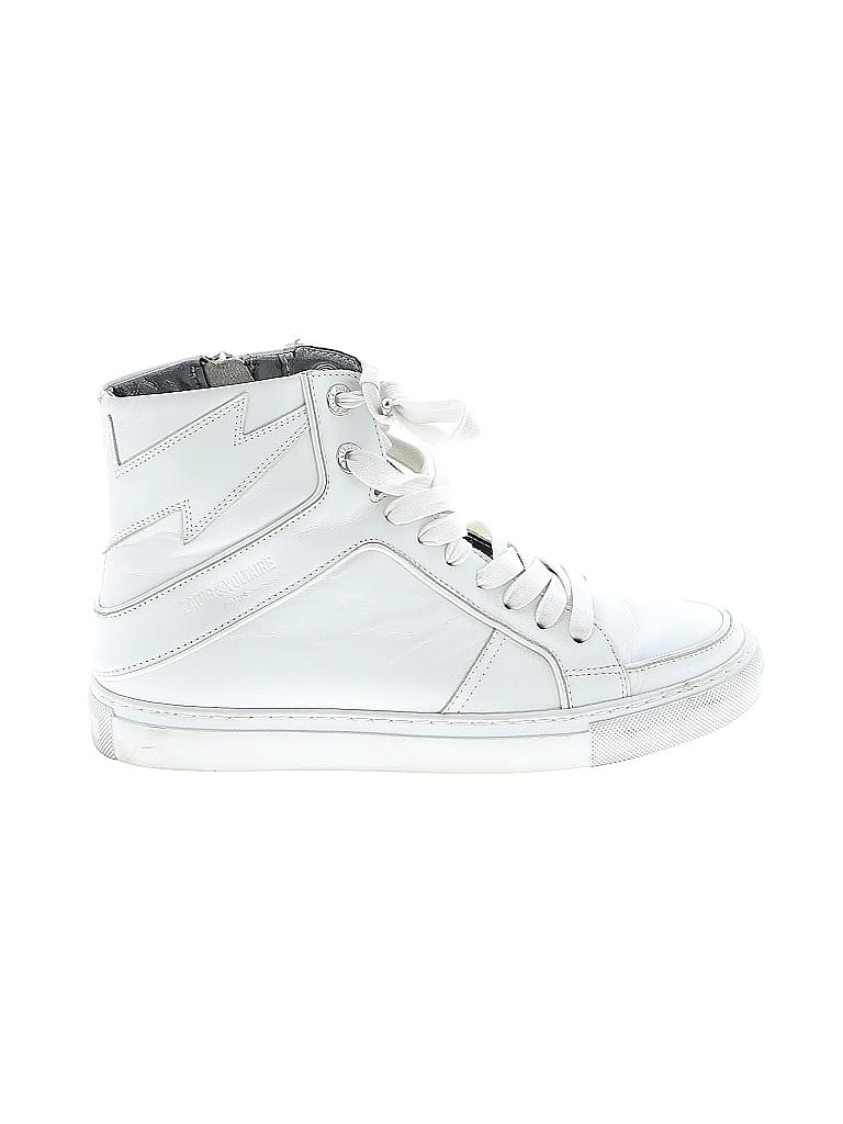 Zadig & Voltaire 100% Leather White Sneakers Size EU 38 - photo 1