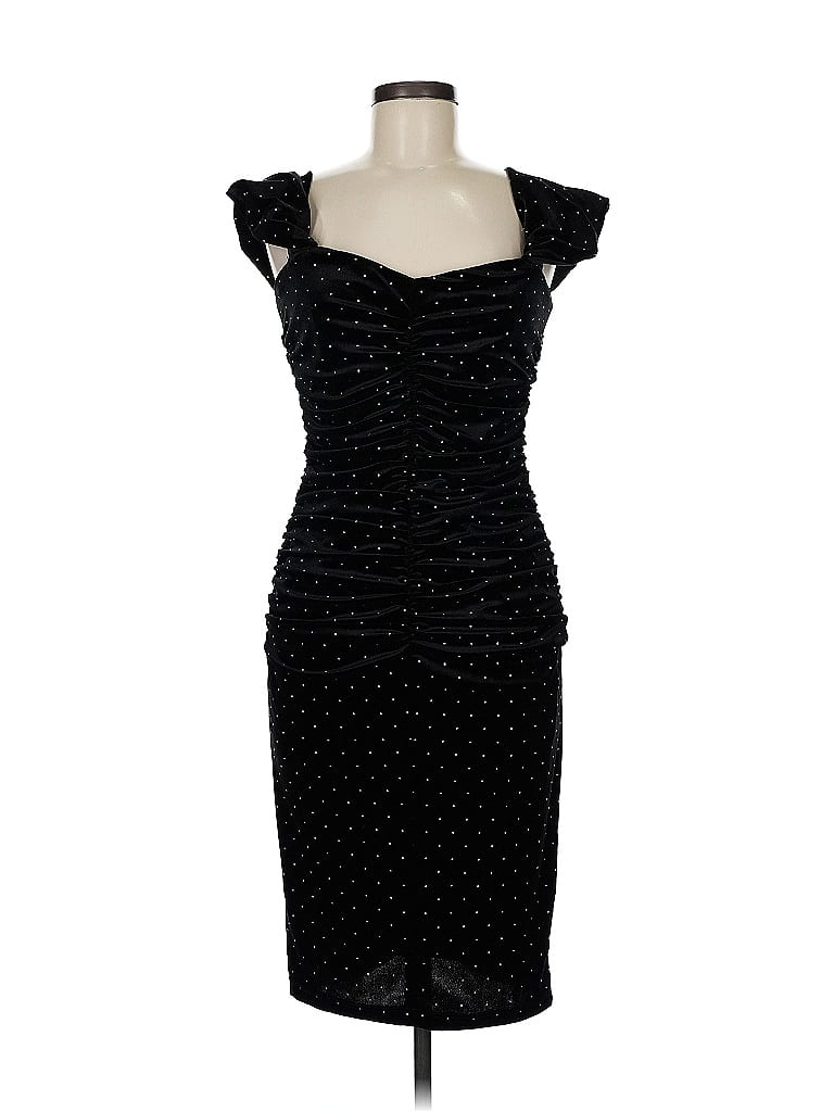Black Halo Polka Dots Black Cocktail Dress Size 8 - photo 1