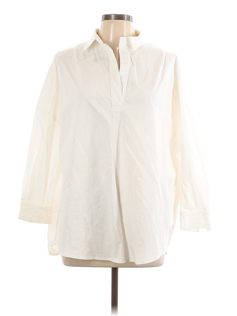 Pomander Place Ivory Long Sleeve Button-Down Shirt Size M - photo 1