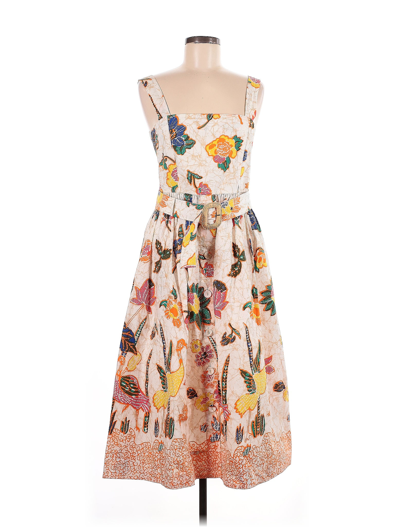 Cara Cara 100 Cotton Print Ivory Casual Dress Size M 57 off ThredUp