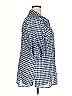 Johnny Was Checkered-gingham Blue 3/4 Sleeve Button-Down Shirt Size 2X - photo 4