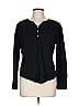 Tasha Polizzi Collection 100% Cotton Black Long Sleeve Henley Size L - photo 1