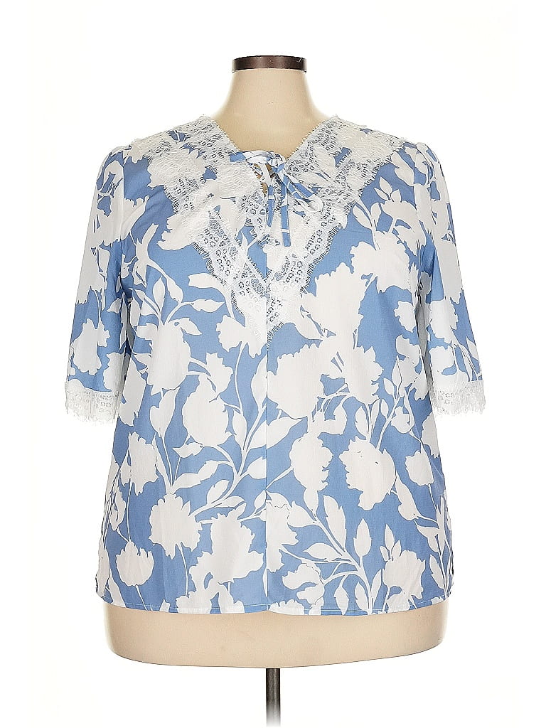 Suzanne Betro 100% Polyester Blue Short Sleeve Polo Size 2X - photo 1