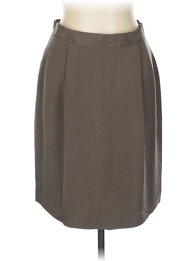 Pre-owned Anne Klein Ii Silk Skirt In Gray