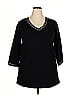 CHRISTINE ALEXANDER Black 3/4 Sleeve Top Size XXL - photo 1