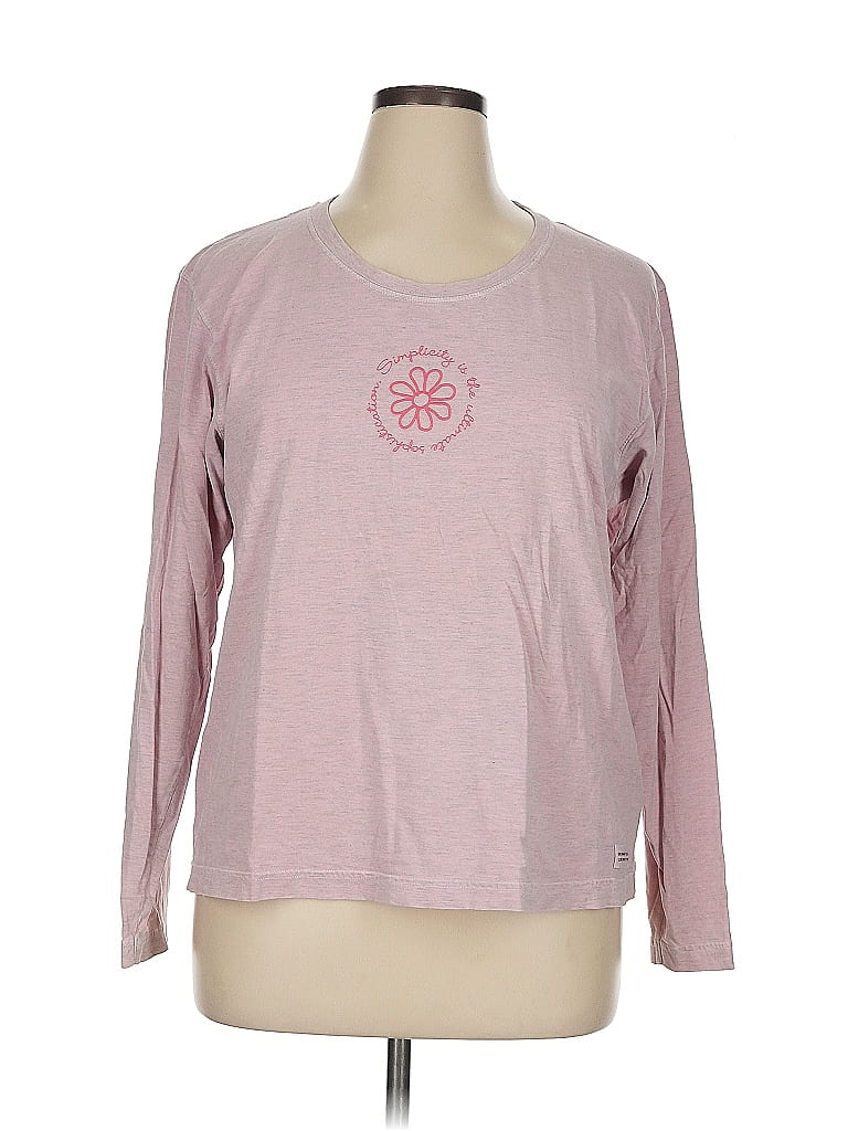 Life Is Good Pink Long Sleeve T-Shirt Size XL - photo 1