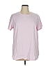 Woman Within 100% Cotton Solid Pink Short Sleeve T-Shirt Size 22 - photo 1