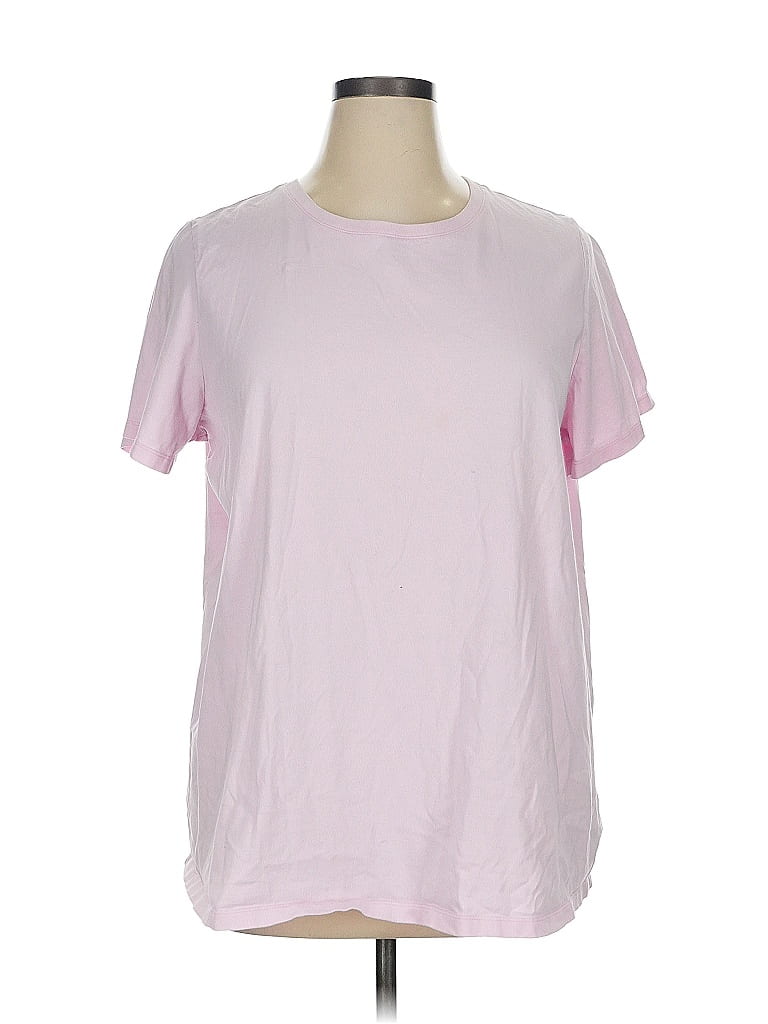 Woman Within 100% Cotton Solid Pink Short Sleeve T-Shirt Size 22 - photo 1